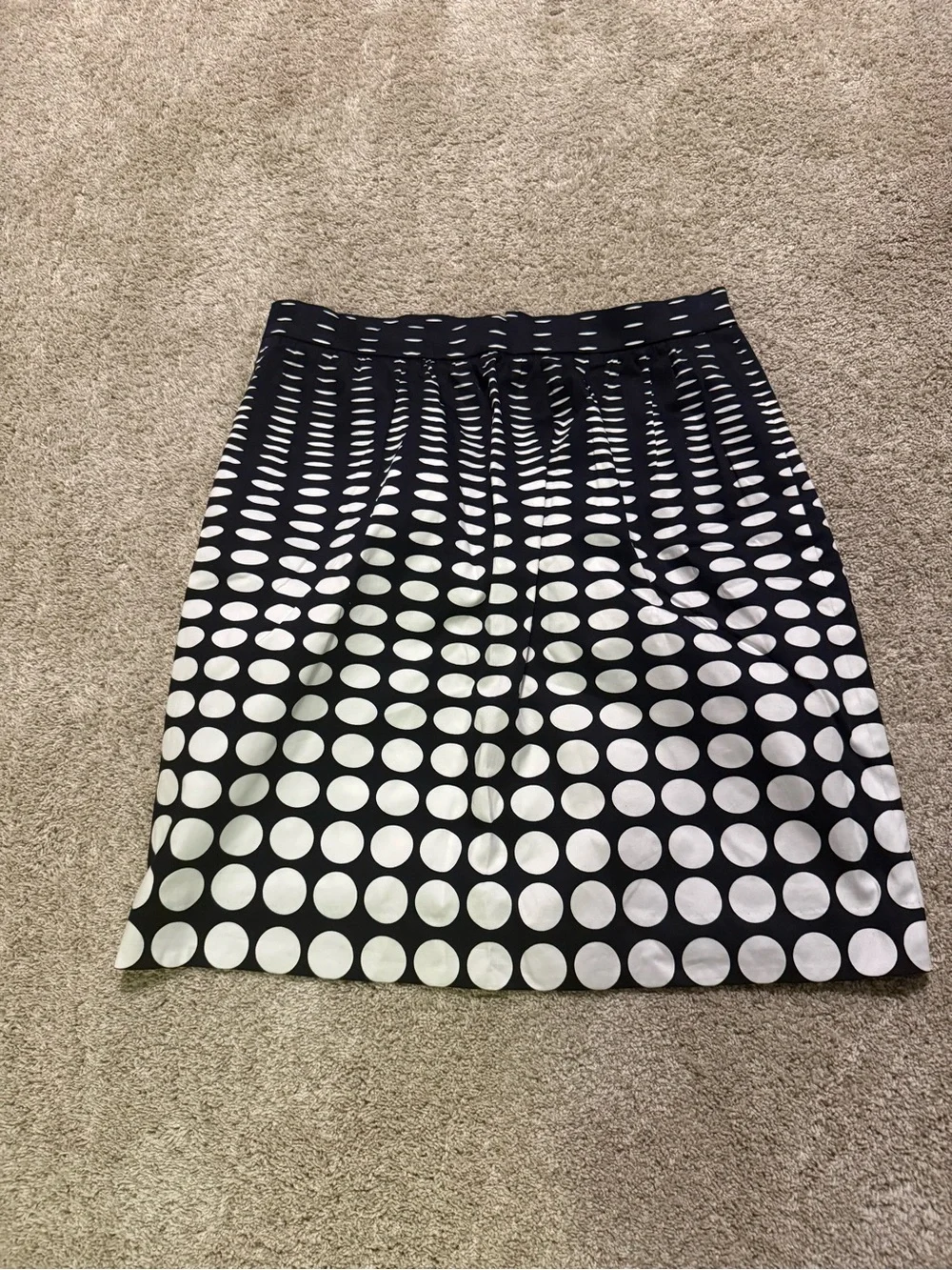 J. Crew Black and Navy Polka Dot A-Line Skirt